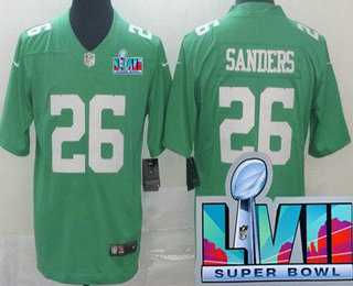 Mens Philadelphia Eagles #26 Miles Sanders Limited Green Rush Super Bowl LVII Vapor Jersey